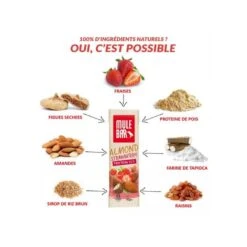 15 Barres Protéinées Aux Céréales - Véganes - 42g - Amande/Fraise -Magasin De Sport 15 barres proteinees aux cereales veganes 42g amandefraise 2