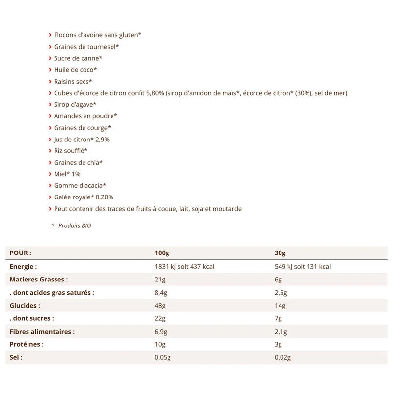 BARRES CEREALES BIO - CITRON MIEL GELEE ROYALE X5 5 BARRES CEREALES BIO - CITRON MIEL GELEE ROYALE X5 – Image 3