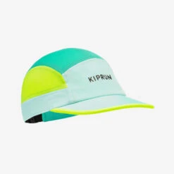 Casquette Running Homme Femme - KIPRUN 5 Panneaux Turquoise Jaune
