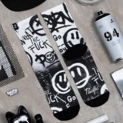 Chaussette De Course Avec Tissu Coolmax Unisex Acid BW, Sublimé Multicolore -Magasin De Sport chaussette de course avec tissu coolmax unisex acid bw sublime multicolore 3