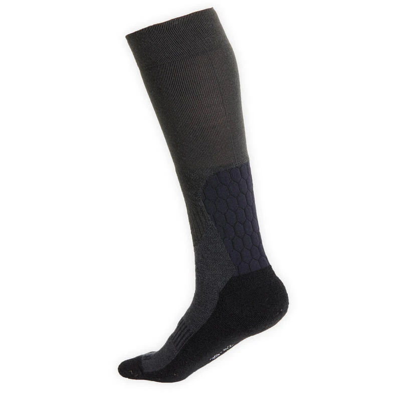 Chaussettes Chaudes équitation Adulte 500 WARM Gris Et Noir 4 Chaussettes Chaudes équitation Adulte 500 WARM Gris Et Noir – Image 2