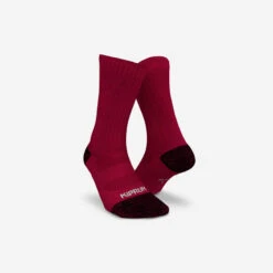 CHAUSSETTES DE RUNNING RUN900 MI-MOLLET LAINE MERINOS BORDEAUX