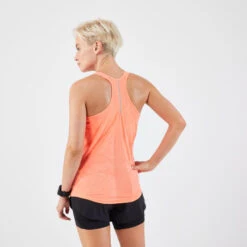 Débardeur Running Avec Brassière Intégrée Femme - KIPRUN Run 500 Confort Corail -Magasin De Sport debardeur running avec brassiere integree femme kiprun run 500 confort corail 2