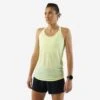 Débardeur Running Avec Brassière Intégrée Femme - KIPRUN Run 500 Confort Jaune -Magasin De Sport debardeur running avec brassiere integree femme kiprun run 500 confort jaune