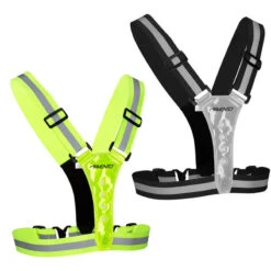 AVENTO Gilet De Running Avec éclairage LED Réfléchissant - Jaune Fluo -Magasin De Sport gilet de running avec eclairage led reflechissant jaune fluo 2