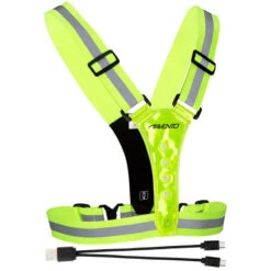 AVENTO Gilet De Sport à Led - Rechargeable - Jaune Fluo - Gilet De Sécurité
