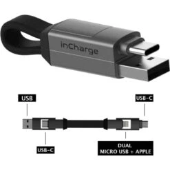 InCharge 6 Câble De Charge Court USB-C - Gris Foncé -Magasin De Sport incharge 6 cable de charge court usb c gris fonce 6