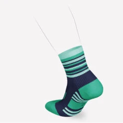 LotX2 De Chaussettes Running Confort Enfant - KIPRUN 500 Mid Marine Et Rayé Vert -Magasin De Sport lotx2 de chaussettes running confort enfant kiprun 500 mid marine et raye vert 4