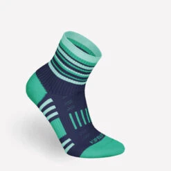 LotX2 De Chaussettes Running Confort Enfant - KIPRUN 500 Mid Marine Et Rayé Vert -Magasin De Sport lotx2 de chaussettes running confort enfant kiprun 500 mid marine et raye vert 5