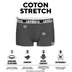 UMBRO Pack Surprise De 6 Boxers Coton Homme -Magasin De Sport pack surprise de 6 boxers coton homme 3