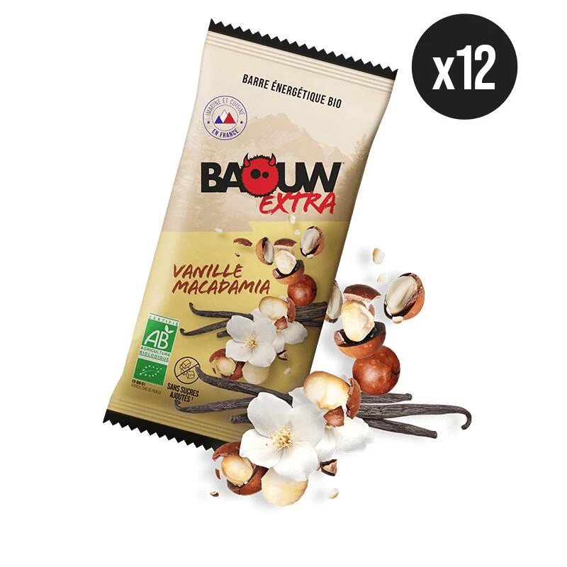 Pack X12 Barres énergétiques Extra Vanille-Macadamia 50g 3 Pack X12 Barres énergétiques Extra Vanille-Macadamia 50g