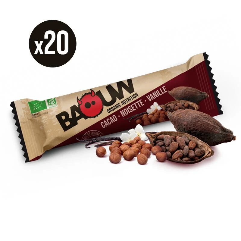 Pack X20 Barres Nutritionnelles Cacao-Noisette-Vanille 3 Pack X20 Barres Nutritionnelles Cacao-Noisette-Vanille