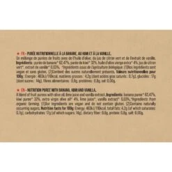 Pack X20 Purées Nutritionnelles Bio Fruitées Banane-Kiwi-Vanille 90g -Magasin De Sport pack x20 purees nutritionnelles bio fruitees banane kiwi vanille 90g 2
