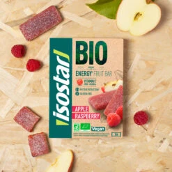 Pâte De Fruits à La Pomme Et à La Framboise Isostar - Bio Et Sans Gluten 4x 25g -Magasin De Sport pate de fruits a la pomme et a la framboise isostar bio et sans gluten 4x 25g 2