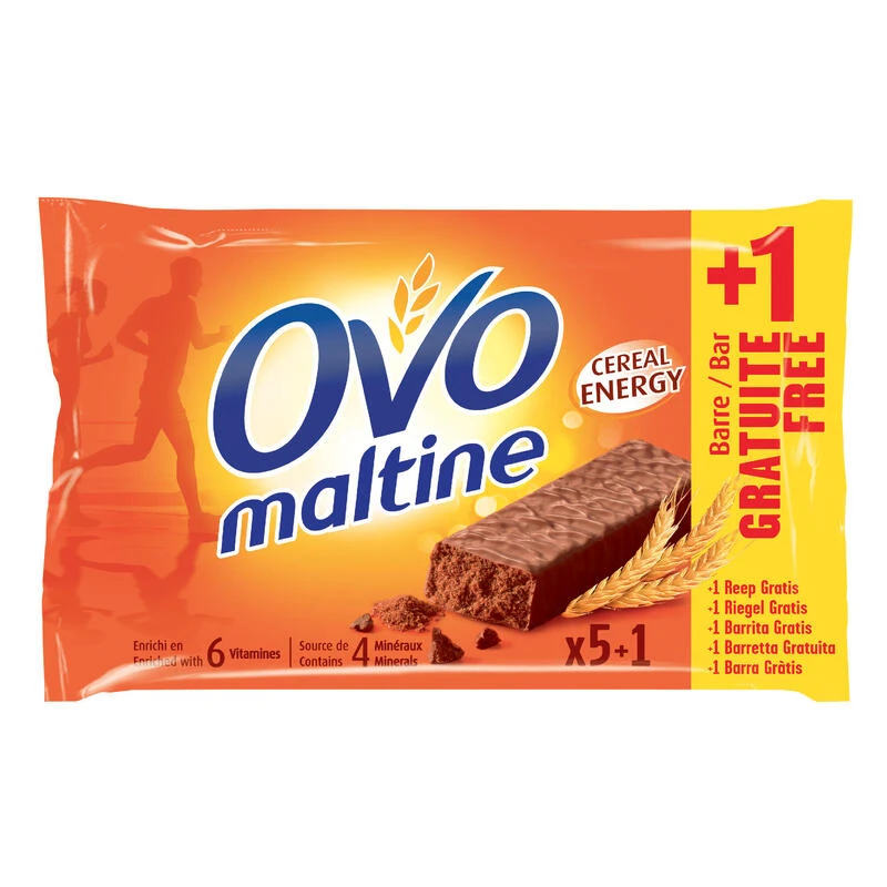 Promo Barre énergétique OVOMALTINE 6x20g Dont 1 Offerte 3 Promo Barre énergétique OVOMALTINE 6x20g Dont 1 Offerte