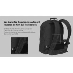 Sac à Dos Scolaire - Feather Plus Noir - Allège La Charge De 92% -Magasin De Sport sac a dos scolaire feather plus noir allege la charge de 92 4