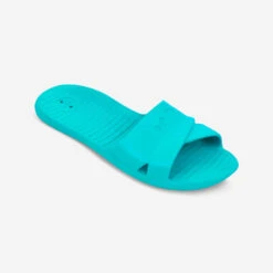 Sandale Claquette Piscine Femme SLAP 100 BASIC Bleu Mer -Magasin De Sport sandale claquette piscine femme slap 100 basic bleu mer 3