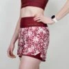 Short Course à Pied Femme Bordeaux Floral Ecoresponsable -Magasin De Sport short course a pied femme bordeaux floral ecoresponsable