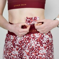 Short Course à Pied Femme Bordeaux Floral Ecoresponsable -Magasin De Sport short course a pied femme bordeaux floral ecoresponsable 2