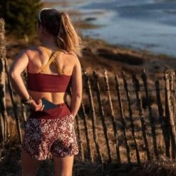 Short Course à Pied Femme Bordeaux Floral Ecoresponsable -Magasin De Sport short course a pied femme bordeaux floral ecoresponsable 6