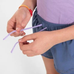 Short Cuissard De Running Respirant Fille - KIPRUN DRY+ 2 En 1 Denim Et Mauve -Magasin De Sport short cuissard de running respirant fille kiprun dry 2 en 1 denim et mauve 6