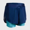 Short De Running Et D'athlétisme Pour Fille AT 500 2 En 1 Marine Vert -Magasin De Sport short de running et dathletisme pour fille at 500 2 en 1 marine vert