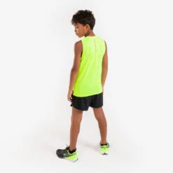 Short De Running Respirant Enfant - KIPRUN DRY+ 900 Noir Et Jaune Fluo -Magasin De Sport short de running respirant enfant kiprun dry 900 noir et jaune fluo 3
