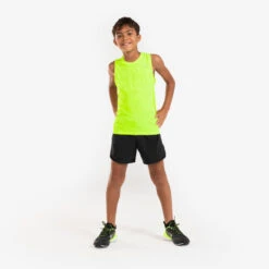 Short De Running Respirant Enfant - KIPRUN DRY+ 900 Noir Et Jaune Fluo -Magasin De Sport short de running respirant enfant kiprun dry 900 noir et jaune fluo 6