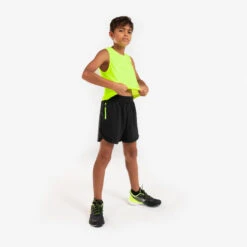 Short De Running Respirant Enfant - KIPRUN DRY+ 900 Noir Et Jaune Fluo -Magasin De Sport short de running respirant enfant kiprun dry 900 noir et jaune fluo 7