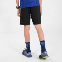 Short De Running Respirant Garçon - KIPRUN DRY+ Noir Denim -Magasin De Sport short de running respirant garcon kiprun dry noir denim 7