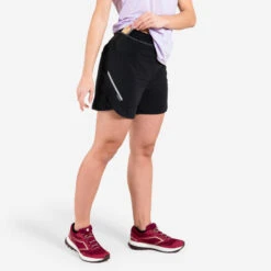 SHORT DE TRAIL RUNNING BAGGY FEMME NOIR -Magasin De Sport short de trail running baggy femme noir 4