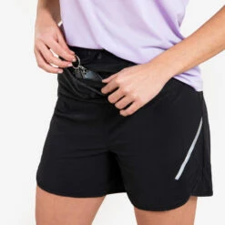 SHORT DE TRAIL RUNNING BAGGY FEMME NOIR -Magasin De Sport short de trail running baggy femme noir 5