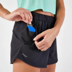 Short Running Respirant Femme - KIPRUN Run 500 Dry Noir -Magasin De Sport short running respirant femme kiprun run 500 dry noir 3