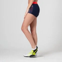 Kalenji SHORTY D'ATHLETISME FEMME BLEU ET ORANGE -Magasin De Sport shorty dathletisme femme bleu et orange 3