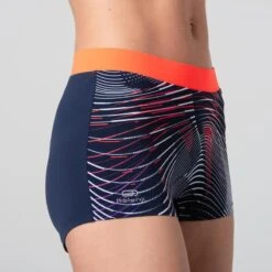 Kalenji SHORTY D'ATHLETISME FEMME BLEU ET ORANGE -Magasin De Sport shorty dathletisme femme bleu et orange 5