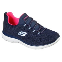 SKECHERS Women SUMMITS LEOPARD SPOT Sneakers Bleu Marine / Rose Vif