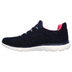 SKECHERS Women SUMMITS LEOPARD SPOT Sneakers Bleu Marine / Rose Vif -Magasin De Sport skechers women summits leopard spot sneakers bleu marine rose vif 3