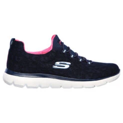 SKECHERS Women SUMMITS LEOPARD SPOT Sneakers Bleu Marine / Rose Vif -Magasin De Sport skechers women summits leopard spot sneakers bleu marine rose vif 4