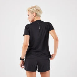 Kalenji T-shirt De Running Respirant Femme - KIPRUN Run 100 Noir -Magasin De Sport t shirt de running respirant femme kiprun run 100 noir 3