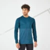 T-SHIRT RUNNING HOMME RESPIRANT MANCHE LONGUE - KIPRUN CARE BLEU PETROLE LTD -Magasin De Sport t shirt running homme respirant manche longue kiprun care bleu petrole ltd