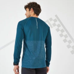 T-SHIRT RUNNING HOMME RESPIRANT MANCHE LONGUE - KIPRUN CARE BLEU PETROLE LTD -Magasin De Sport t shirt running homme respirant manche longue kiprun care bleu petrole ltd 2