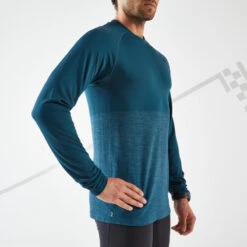 T-SHIRT RUNNING HOMME RESPIRANT MANCHE LONGUE - KIPRUN CARE BLEU PETROLE LTD -Magasin De Sport t shirt running homme respirant manche longue kiprun care bleu petrole ltd 4