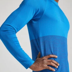 T-SHIRT RUNNING HOMME RESPIRANT MANCHE LONGUE KIPRUN CARE BLEU ROY -Magasin De Sport t shirt running homme respirant manche longue kiprun care bleu roy 3