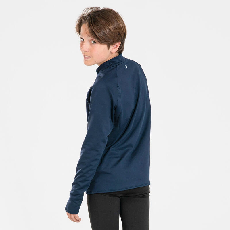 Tee-Shirt Manches Longues Running Enfant 1/2 Zip Chaud - KIPRUN Warm 100 Marine 4 Tee-Shirt Manches Longues Running Enfant 1/2 Zip Chaud - KIPRUN Warm 100 Marine – Image 2