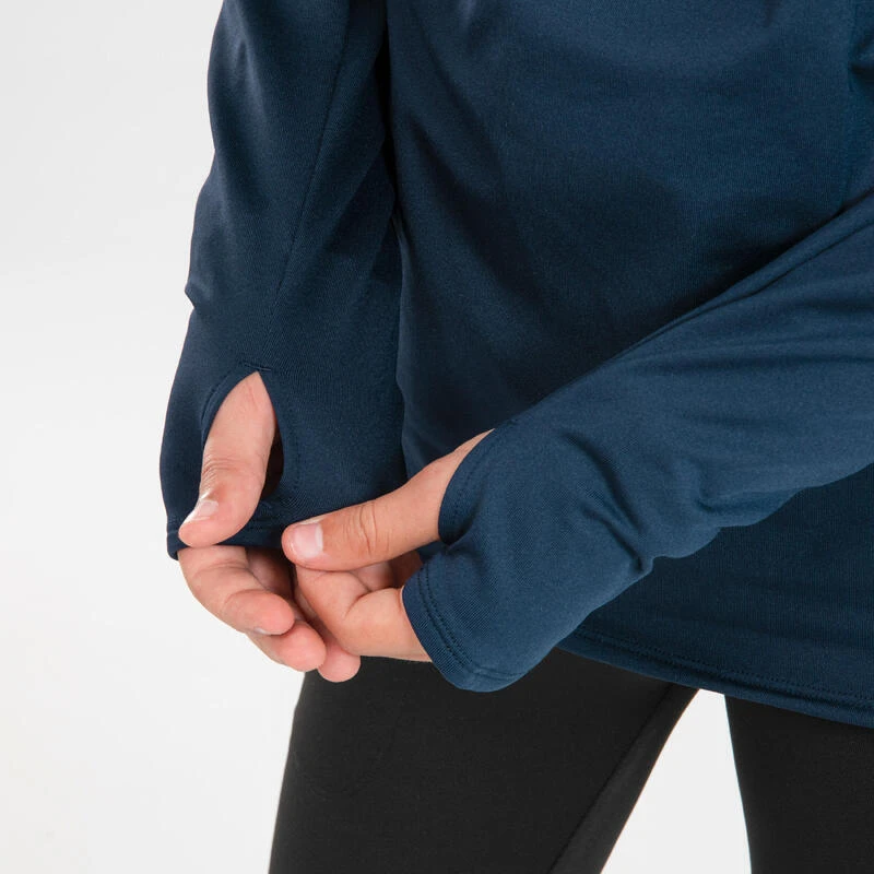 Tee-Shirt Manches Longues Running Enfant 1/2 Zip Chaud - KIPRUN Warm 100 Marine 6 Tee-Shirt Manches Longues Running Enfant 1/2 Zip Chaud - KIPRUN Warm 100 Marine – Image 4