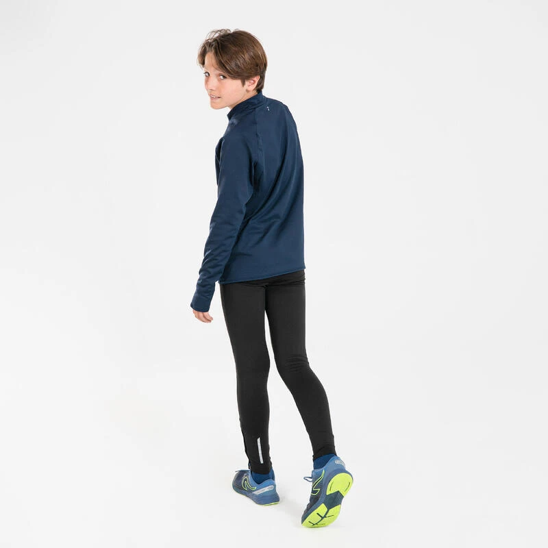 Tee-Shirt Manches Longues Running Enfant 1/2 Zip Chaud - KIPRUN Warm 100 Marine 10 Tee-Shirt Manches Longues Running Enfant 1/2 Zip Chaud - KIPRUN Warm 100 Marine – Image 8