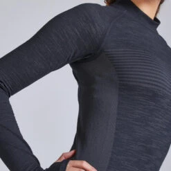 TEE SHIRT MANCHES LONGUES RUNNING FEMME KIPRUN SKINCARE NOIR -Magasin De Sport tee shirt manches longues running femme kiprun skincare noir 3