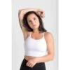 Varsity Brassière De Sport / Crop Top - Femme - Blanc -Magasin De Sport varsity brassiere de sport crop top femme blanc