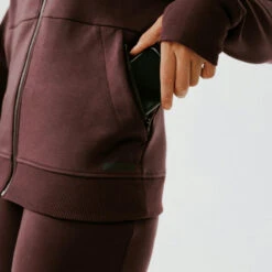 Kalenji Veste à Capuche Running Chaud Femme - Jogging 500 Marron -Magasin De Sport veste a capuche running chaud femme jogging 500 marron 4