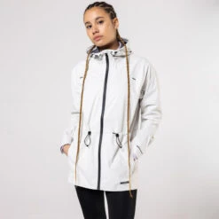 Kalenji VESTE RAIN RUN 500 FEMME BEIGE -Magasin De Sport veste rain run 500 femme beige 4